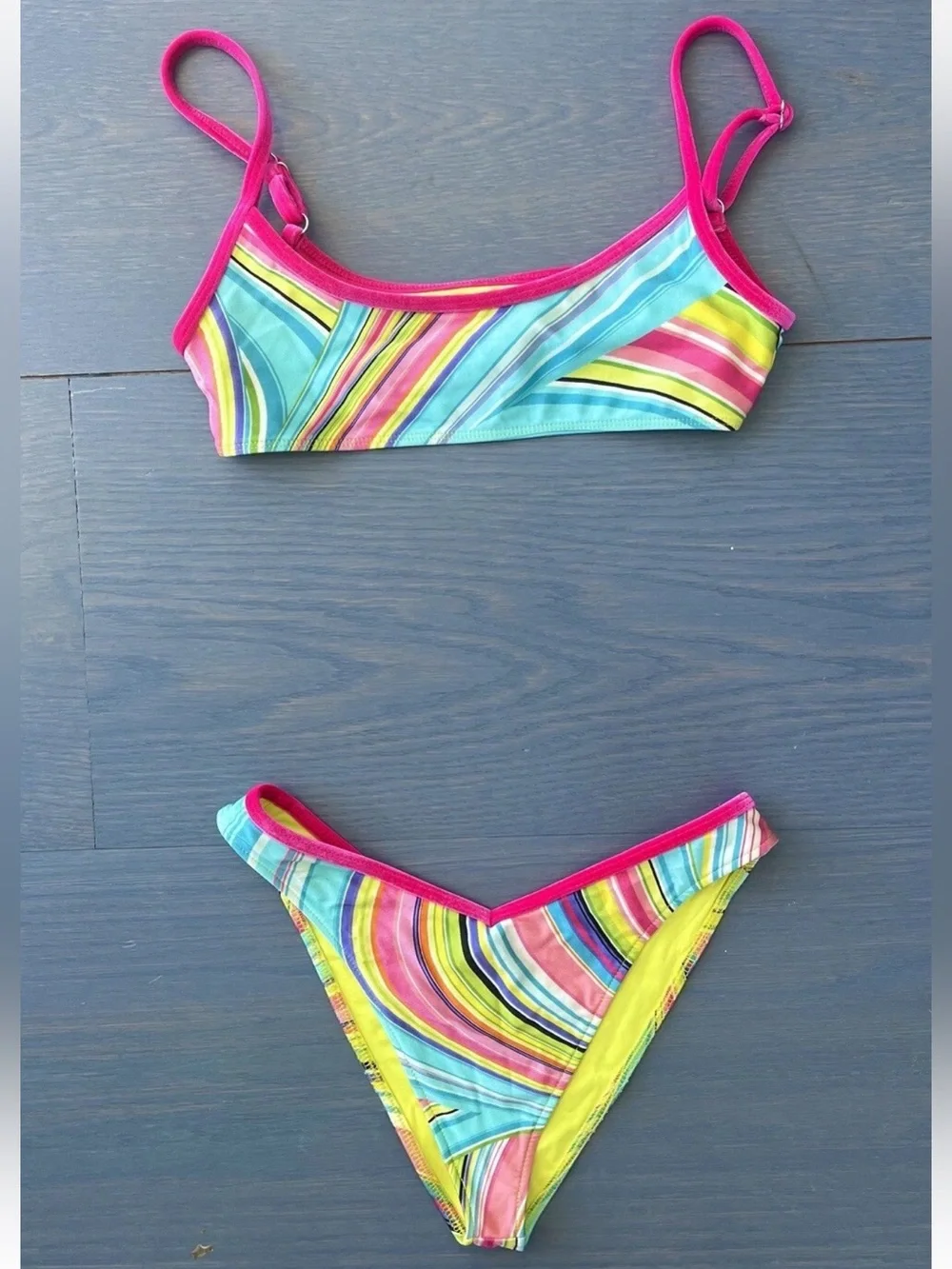 Frankie’s Bikinis Dallas Shine Bikini Top And Bottom Set Size Medium